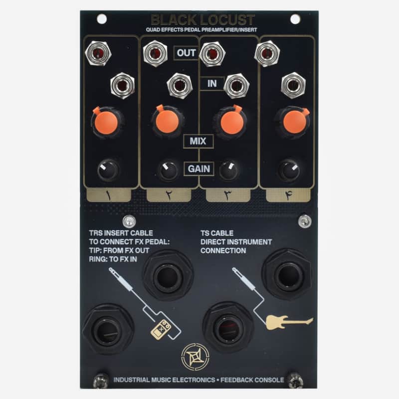 IME Industrial Music Electronics BLACK LOCUST (Black Panel) Eurorack Four Channel Hi-Z Input/Output Interface image 1