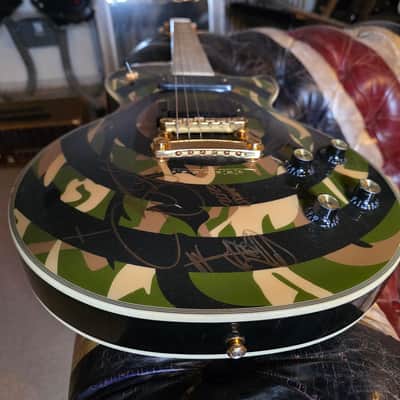 Zakk Wylde Les Paul Custom Camo Bullsye 50th Anniversary Black Sabbath Artist Signed Guitar image 1