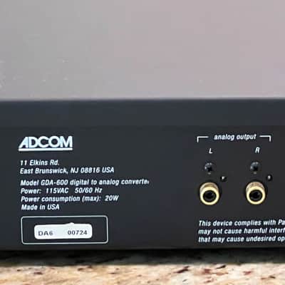 Adcom GDA 600 DAC Black (Excellent) image 9
