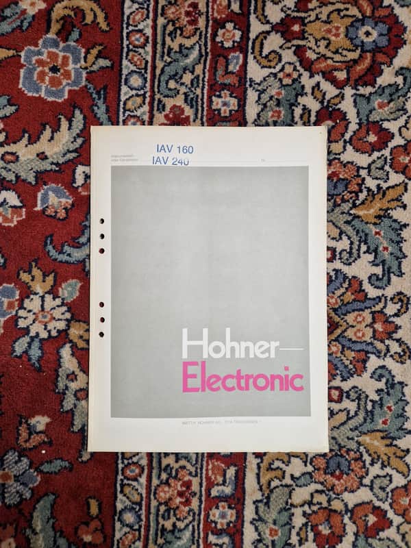 Hohner IAV 160 IAV 240 Schematics/Service Manual/Service Notes image 1