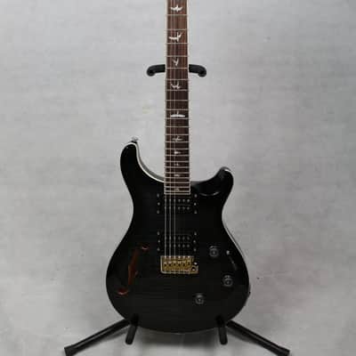 PRS SE Custom 24 Semi-Hollow Piezo Electric Guitar, Charcoal Burst w/ Gig Bag image 1