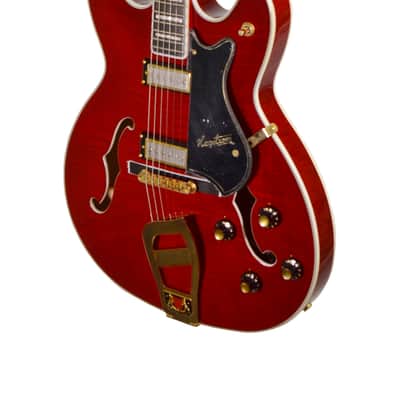 Hagstrom 67 Viking II Elvis Comeback Semi Hollow Electric Guitar w/ Gig Bag – Used - Red Gloss Finish image 7
