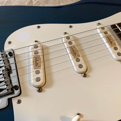 Rockoon Schaller Strat type electric guitar 1987 - Transparent Blue, Kawai made in Japan Very Good Condition with Gigbag image 6