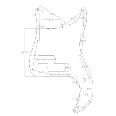 Black-White Grid 13 Hole P Bass Style Pickguard PB Scratch Plate Bass Pickguard for USA/Mexico Precision P Bass image 4
