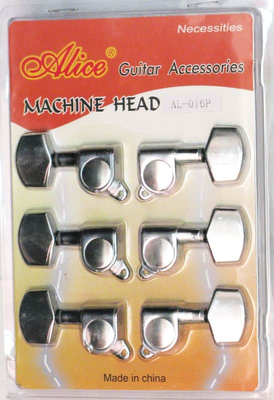 ALICE Machine heads SEALED Guitar tuners GEARS tuning KEYS - CHROME image 1
