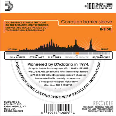 D'Addario EJ15 Phosphor Bronze Extra Light Acoustic Strings Single-Pack image 2