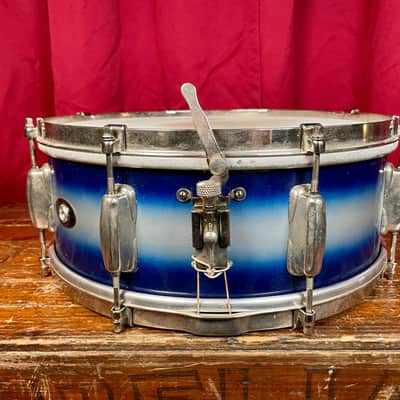 1950s Slingerland No. 151 Student Model 5.5x14 Radio King Snare Drum Blue / White Duco image 1