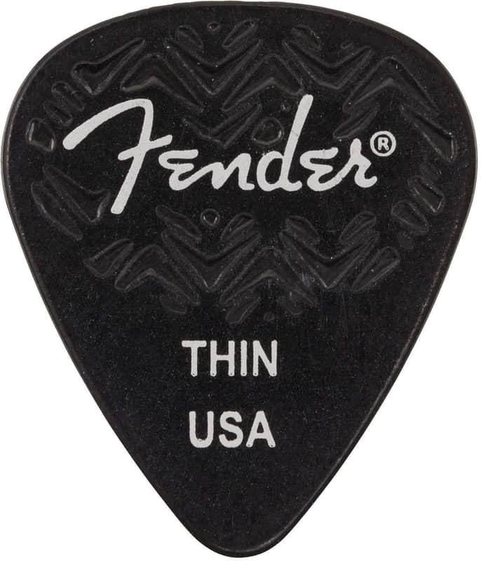 Genuine Fender Wavelength 351 Guitar Picks (6 Pack) THIN, BLACK image 1