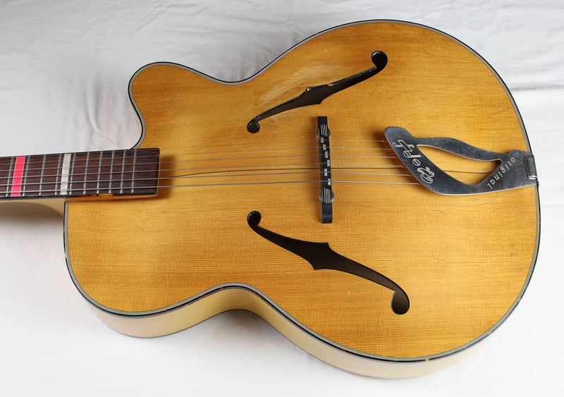 EXTREMELY RARE Vintage HOPF Original Acoustic Archtop Guitar, by GUSTAV GLASSL,  w/Cutaway, Soft Case image 1