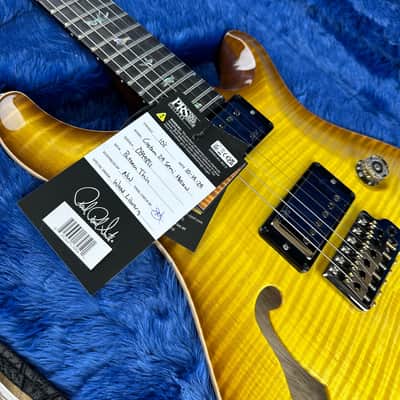 PRS Wood Library Custom 24 Semi-Hollow Flame Maple 10 Top Korina Body/Neck Ebony FB - Livingston Lemondrop 394891 image 16