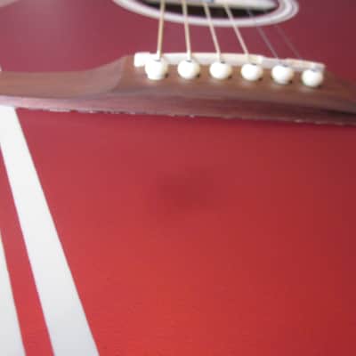Fender Sonoran Mini Acoustic Guitar Competition Stripes Candy Apple Red image 6
