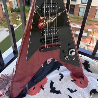 Gibson Flying V Crescent Moon 2002 - Worn Cherry image 3