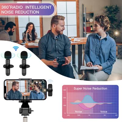 2.4G Wireless Lavalier Microphone Noise Cancelling Audio Video Recording for iPhone/iPad/Android/Xiaomi/Samsung Live Game Mic image 3