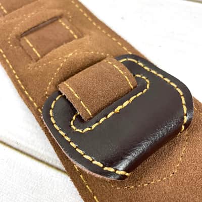 Walker and Williams C-22-BRN Dark Brown Handmade Premium All Grain Leather Padded Guitar Strap 3" Wide For Acoustic, Electric, And Bass Guitars image 14