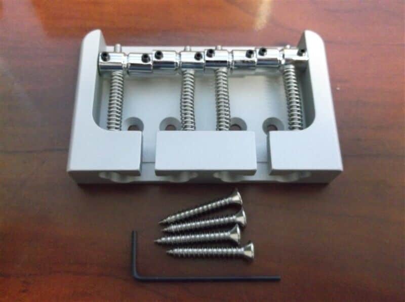 Hipshot 4-String B Aluminum Bass Bridge .669" String Spacing - SATIN image 1