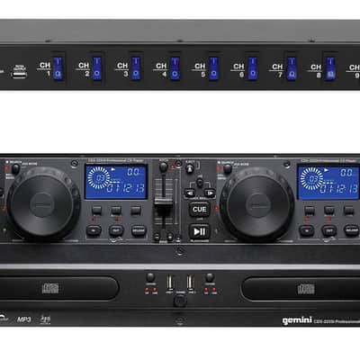 Gemini CDX-2250i Pro DJ Dual Two Deck Rack CD/MP3 Media Player w/USB+Power Strip image 1
