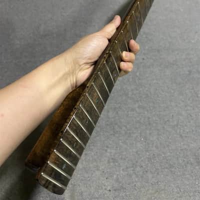 DIY Gloss 22 Fret Roasted Flame maple Electric guitar Neck part Replacement image 3