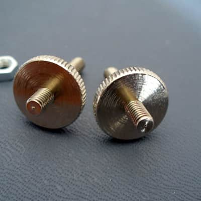 Orville by Gibson BASS MOD soft brass thumbwheels and posts for M4 metric ABR-1 bridge Les Paul Royal Mount 2026 - Nickel image 4