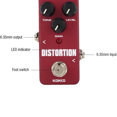 Distortion Guitar Pedal, Mini Effect Pedal Processor of Classic Distortion Tone Effect Universal for Guitar and Bass, Exclude Power Adapter - KOKKO (FDS2) image 4