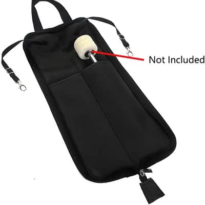 Drum Stick Bag, Portable Drumstick Case Bag, Percussion Drum Mallet Hanging Case, Drumstick Handbag with Handle (Black) image 1
