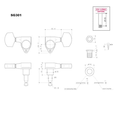 Gotoh Magnum Lock Trad Tuners SG301 MG-T- P4N -  Chrome - 3 per side - For Les Paul - 05112CYTX-AEL image 4