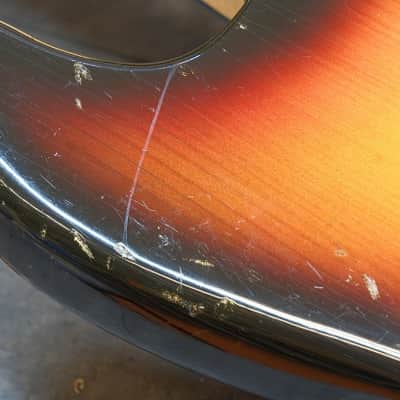 Fender 1973 Jazz Bass, Black-Block Markers, 3-Color Sunburst (Pre-Owned) image 8