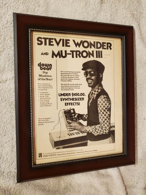 1974 Musitronics Corp Promotional Ad Framed Mutron Stevie Wonder Original image 1