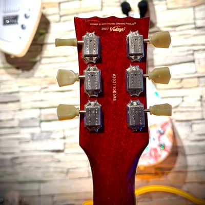 Vintage Guitar  VINTAGE LVSA500CR Red LEFT HANDED Zurda Thin Line SEMI ACOUSTIC GUITAR    Cherry Red image 16