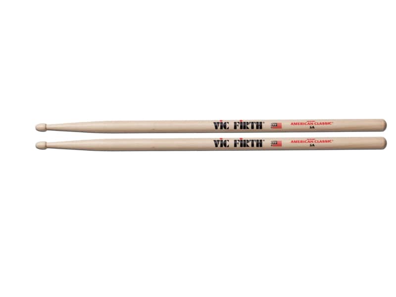 Vic Firth American Sound 5A Hickory Wood Tip Drum Sticks 2010s - Natural image 1