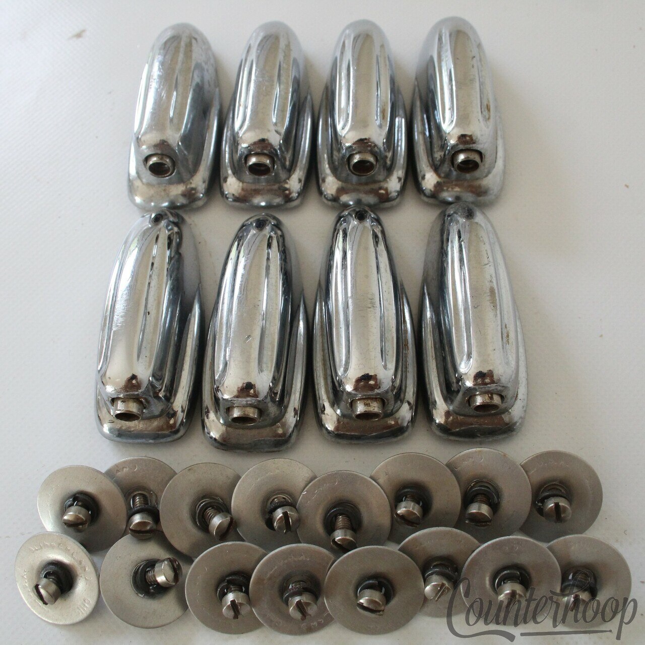 Slingerland 8x Radio King Lugs Bass Drum Chrome Vintage 50s Stamped Alum.Washers — main photograph