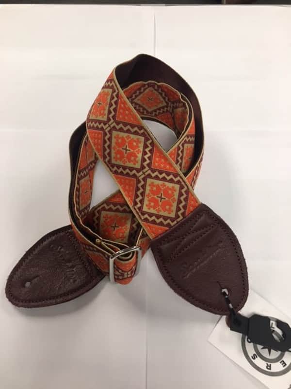 Souldier Rustic Burgundy Orange Guitar Strap with Burgundy Ends *Free Shipping in the USA* image 1