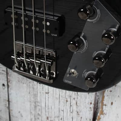Yamaha TRBX604FM TBL 4 String Electric Bass Guitar Flame Maple Top Trans Black image 4