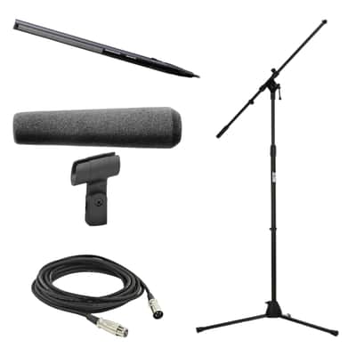 Sennheiser MKH-416 Short Interference Tube Microphone Bundle with MS7701B Tripod Microphone Stand and 25' XLR Cable image 1