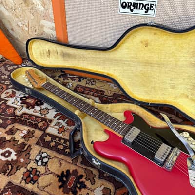 Vintage 1960s Hofner Colorama 2 II Red Solid Whammy Electric Guitar w/ Case image 3