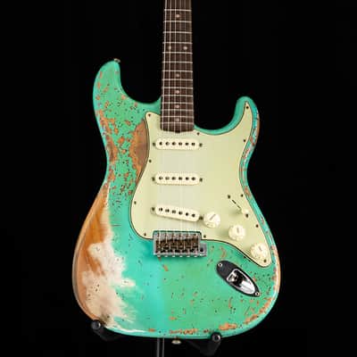 Fender Custom Shop 1960 Dual Mag II Stratocaster Super Heavy Relic Aged Seafoam Green LTD image 3