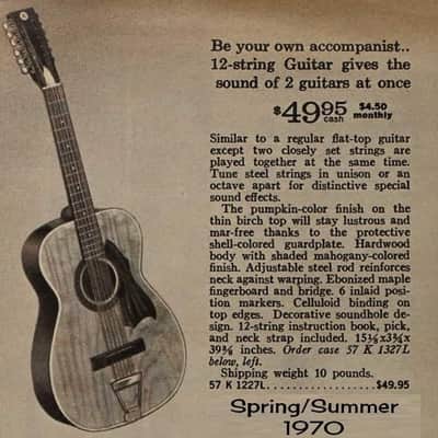 Vintage RARE 1970 Sears Roebuck by Harmony Model H1277 12 String Acoustic Guitar NY Neck Reset Pro Setup Original Soft Shell Case image 19