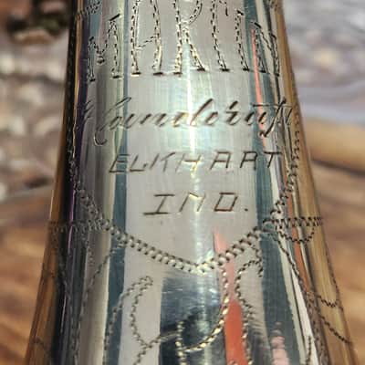 VERY RARE! Martin Handcraft Trumpet 'Dansant Era' Silver Plated Medium Bore 1926-1936 Elkhart, Indiana, USA image 8