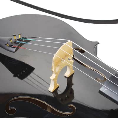 🎅🎄 For Pros and Beginners! Jet Black Cello +Case/Bag +Bow +Wax! image 10