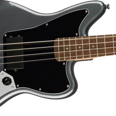 Squier Affinity Series™ Jaguar® Bass H, Laurel Fingerboard, Black Pickguard, Charcoal Frost Metallic image 1
