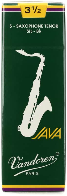 Vandoren SR2735 - JAVA Green Tenor Saxophone Reeds - 3.5 (5-pack) (5-pack) Bundle image 1
