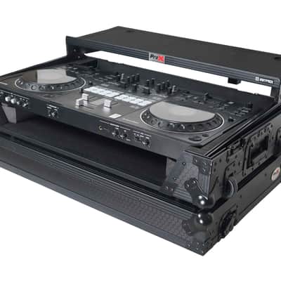 ProX XS-DDJREV5 WLTBL LED, ATA Flight Style Road Case for Pioneer DDJ-REV5 DJ Controller with Laptop Shelf 1U Rack Space Wheels and LED Black Finish image 4