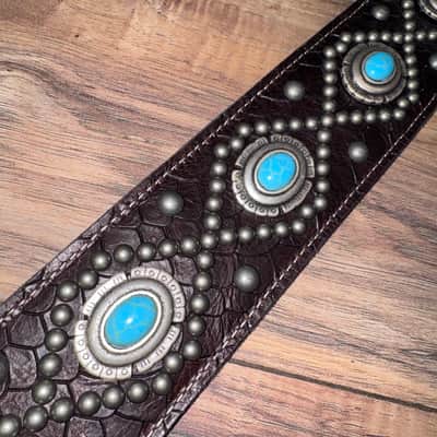 Carlino Orianthi turquoise chocolate leather strap 2026 - Chocolate image 7