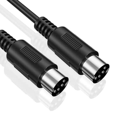 MIDI Cable, 2-Pack 16-Feet Male to Male 5-Pin MIDI Cable Compatible with MIDI Keyboard, Keyboard Synth, Rack Synth, Sampler, External Sound Card, Sound Source and Other Music Gear image 2