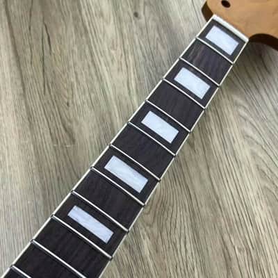 Roasted Maple Wood Jaguar Style Guitar Neck, Rosewood 22 Frets Fingerboard image 4