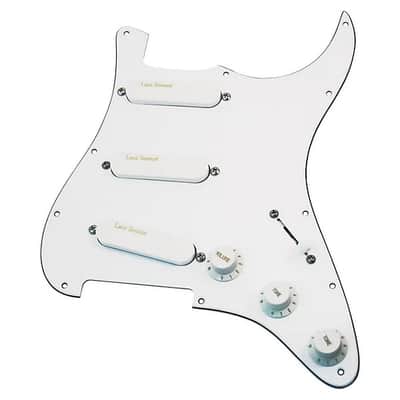 Lace Pickups Lace Sensor Gold Loaded Pickguard – 3 Ply – White, 21042-01 image 2