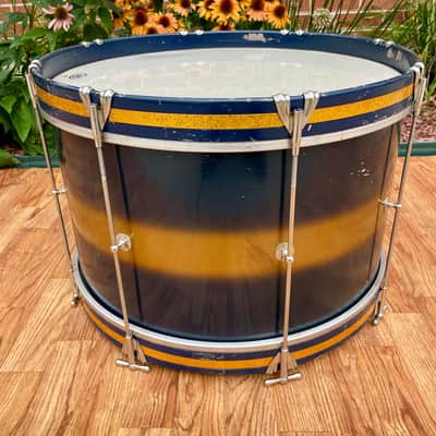 1950s-1960s Ludwig Transition Badge 12x20 Bass Drum Dark Blue / Gold Duco image 8