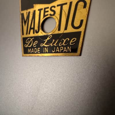 Majestic 2” metal Drum Logo Made in Japan 60s-70s -Black & Gold image 2