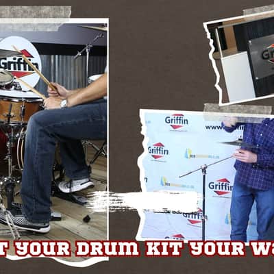 GRIFFIN 4 Piece Drum Hardware Pack (Percussion TiltPro X Edition) – Cymbal Boom & Straight Stand, Hi-Hat Pedal & Snare Mount – Lightweight Set for Gigs image 12