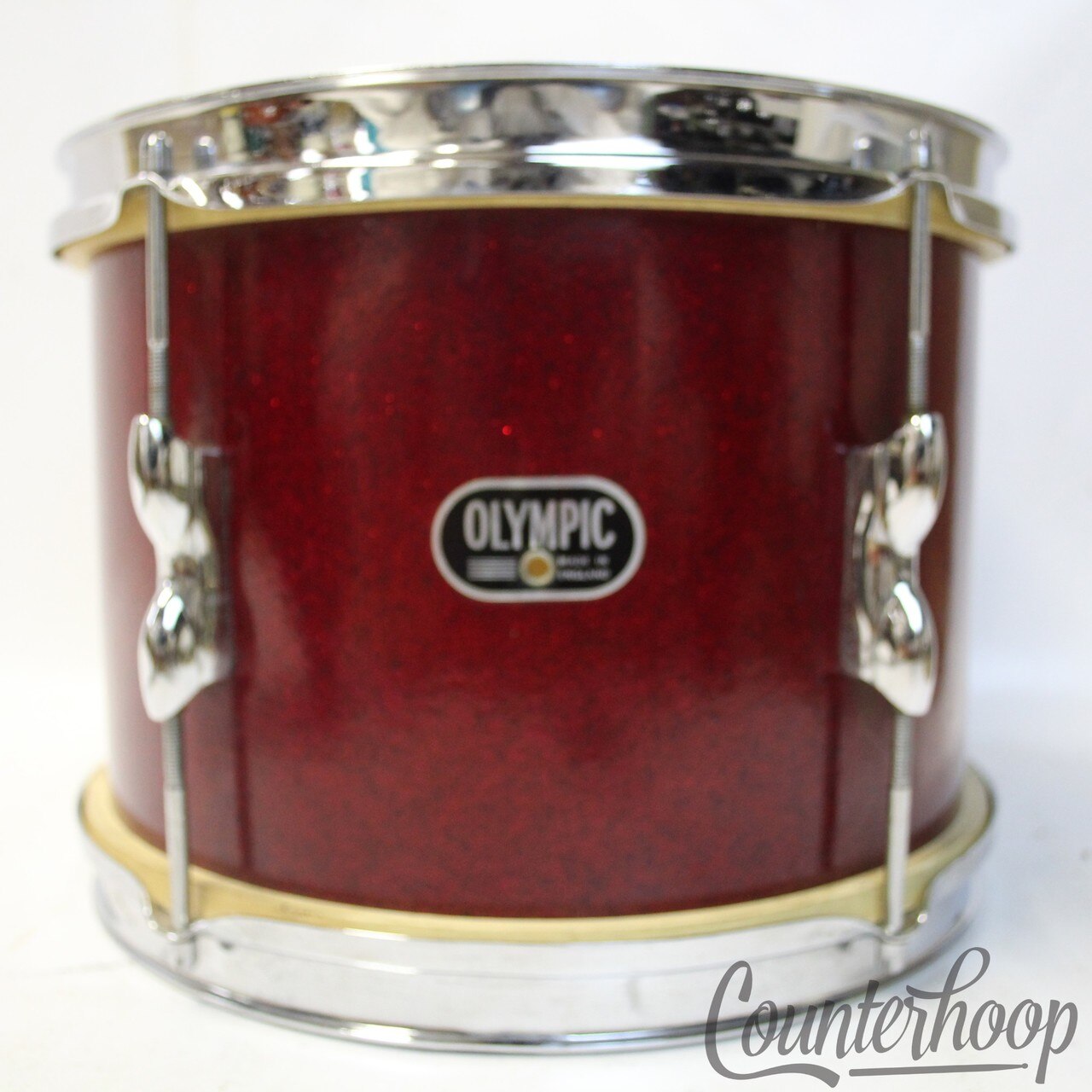 Premier Olympic 12x8"Red Sparkle Tom Drum 3Ply Birch Vintage Pre-International* — main photograph