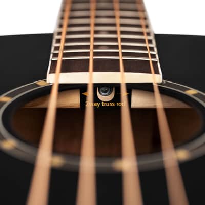 Ortega D7E-SBK-4 Deep Series 7 Spruce Top Mahogany Neck Medium Scale 4-String Acoustic-Electric Bass Guitar image 12